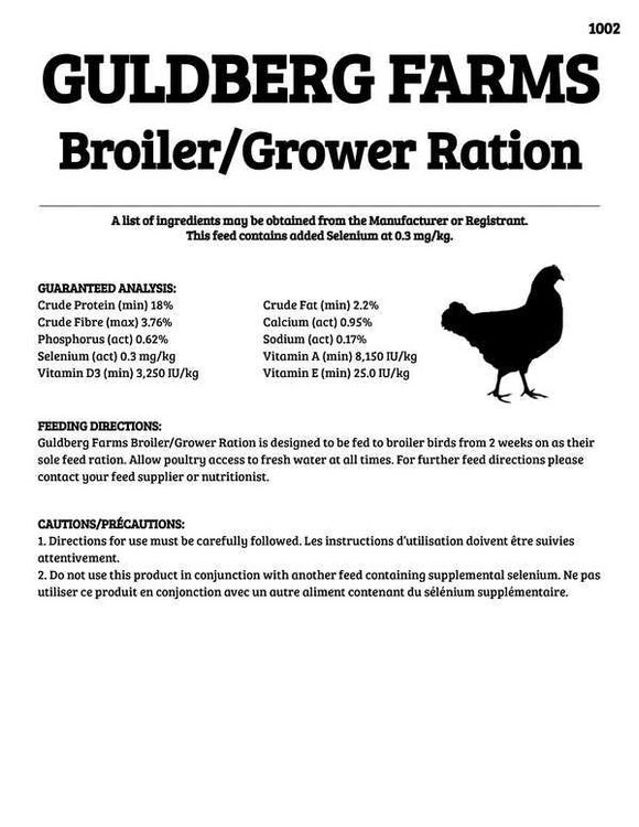 Broiler/Grower Ration | Guldberg Farms