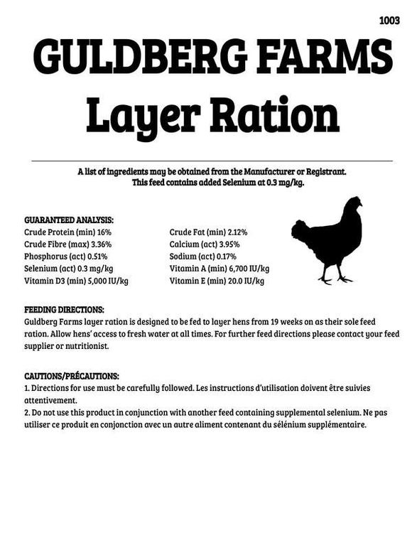 Layer Ration | Guldberg Farms